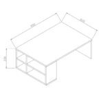 Τραπέζι σαλονιού Defne άσπρο καρυδί μελαμίνη 90x60x33 6εκ ed3059 - Image 5