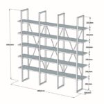 Βιβλιοθήκη Beyler καρυδί μελαμίνη 160x26x160εκ ed306 - Image 2