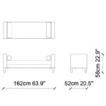 Σκαμπό Venus κρεμ ξύλο βελούδινο 162x52x58εκ ed3079 - Image 2