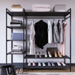 Ντουλάπα Pamir μαύρο μελαμίνη 180x40x180εκ ed307