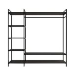 Ντουλάπα Pamir μαύρο μελαμίνη 180x40x180εκ ed307 - Image 5