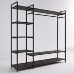 Ντουλάπα Pamir μαύρο μελαμίνη 180x40x180εκ ed307 - Image 4