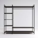 Ντουλάπα Pamir μαύρο μελαμίνη 180x40x180εκ ed307 - Image 3