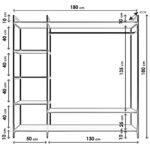 Ντουλάπα Pamir μαύρο μελαμίνη 180x40x180εκ ed307 - Image 2