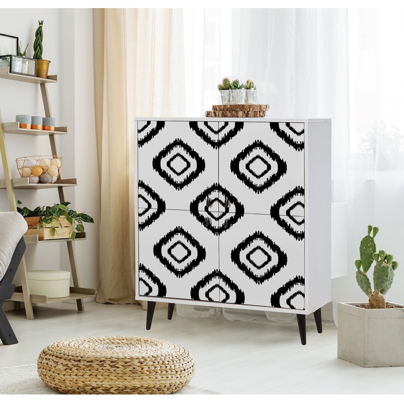 3105_0-800x800 Ντουλάπι Fas άσπρο μαύρο μελαμίνη 95x36x111εκ ed3105 - Image 1