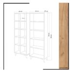 Βιβλιοθήκη Potenza δρυς άσπρο μελαμίνη 50x25x162εκ ed3109 - Image 2