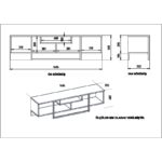 Έπιπλο τηλεόρασης Asini λευκό μαύρο oak 149 4x35 2x40 2cm ed3111 - Image 2