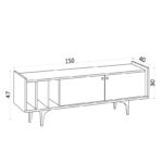 Έπιπλο τηλεόρασης Alya 150x40x47cm ed3113 - Image 2