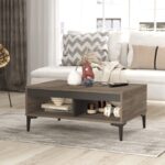 Τραπέζι σαλονιού Lilian καφέ ανθρακί μελαμίνη πλαστικά πόδια 90x60x40 6εκ ed3116 - Image 5