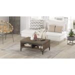 Τραπέζι σαλονιού Lilian καφέ ανθρακί μελαμίνη πλαστικά πόδια 90x60x40 6εκ ed3116 - Image 4