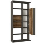 Βιβλιοθήκη Berlin ανθρακί καρυδί μελαμίνη 90x35x183 6εκ ed3117 - Image 5