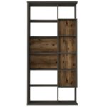 Βιβλιοθήκη Berlin ανθρακί καρυδί μελαμίνη 90x35x183 6εκ ed3117 - Image 4