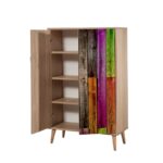 PIANETA ΠΑΠΟΥΤΣΟΘΗΚΗ OAK ΜΕΛΑΜΙΝΗ 80x36xH127cm ed3131 - Image 4