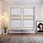 Ντουλάπα Martin συρόμενη άσπρη μελαμίνη 190x57x200cm ed3138