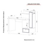 Γραφείο Pandora λευκό 142 8x60x115 8cm μελαμίνη ed3152 - Image 2