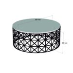 Τραπέζι σαλονιού Ferfor δρυς μελαμίνη μεταλλικά πόδια 90x38x90εκ ed3155 - Image 2