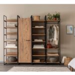 Ντουλάπα Dynamic μελαμίνη μέταλλο atlantic pine 64x52x225cm ed3157