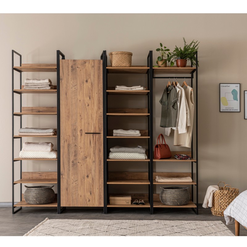 3157_0-800x800 Ντουλάπα Dynamic μελαμίνη μέταλλο atlantic pine 64x52x225cm ed3157 - Image 1