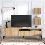 Έπιπλο τηλεόρασης Eva oak χρώμα μοριοσανίδα 180x35x52cm ed3180