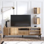 Έπιπλο τηλεόρασης Eva oak χρώμα μοριοσανίδα 180x35x52cm ed3180 - Image 4