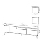 Έπιπλο τηλεόρασης Eva oak χρώμα μοριοσανίδα 180x35x52cm ed3180 - Image 2