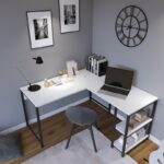 Γραφείo Doppio λευκό χρώμα μελαμίνη μέταλλο 140x60x72cm ed3185