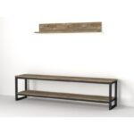 Έπιπλο TV Τrentuno 180x34 8x45cm χρώματος καρυδί ed3194 - Image 4