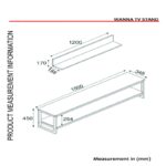 Έπιπλο TV Τrentuno 180x34 8x45cm χρώματος καρυδί ed3194 - Image 2