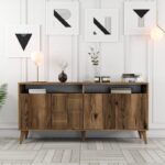 Μπουφέ Pavia καρυδί 160x35x78 6cm μελαμίνη ed3200