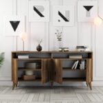 Μπουφέ Pavia καρυδί 160x35x78 6cm μελαμίνη ed3200 - Image 5