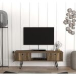 Έπιπλο tv Lasco καρυδί χρώμα μελαμίνη 120x29 5x43 1cm ed3209