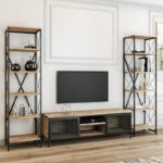 Έπιπλο tv Vent pine μαύρο χρώμα μελαμίνη 150x40x47cm ed320