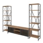 Έπιπλο tv Vent pine μαύρο χρώμα μελαμίνη 150x40x47cm ed320 - Image 4