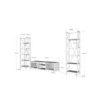 Έπιπλο tv Vent pine μαύρο χρώμα μελαμίνη 150x40x47cm ed320 - Image 2