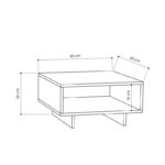 Τραπέζι σαλονιού Hola άσπρο ανθρακί μελαμίνη 60x60x32εκ ed3223 - Image 2