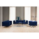 Καναπές τριθέσιος Como Navy Blue 237x90x73cm ξύλο και ύφασμα ed322 - Image 5