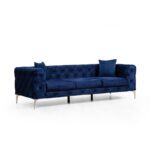 Καναπές τριθέσιος Como Navy Blue 237x90x73cm ξύλο και ύφασμα ed322 - Image 4
