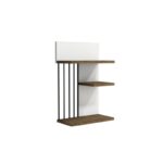 Ραφιέρα Nezma άσπρο καρυδί μελαμίνη 40x21 4x60εκ ed3233 - Image 4