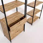 Βιβλιοθήκη Kayr καρυδί μελαμίνη μεταλλικά πόδια 70x40x180εκ ed3237 - Image 5