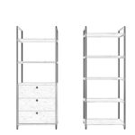 Βιβλιοθήκη Kayr καρυδί μελαμίνη μεταλλικά πόδια 70x40x180εκ ed3237 - Image 3