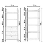 Βιβλιοθήκη Kayr καρυδί μελαμίνη μεταλλικά πόδια 70x40x180εκ ed3237 - Image 2