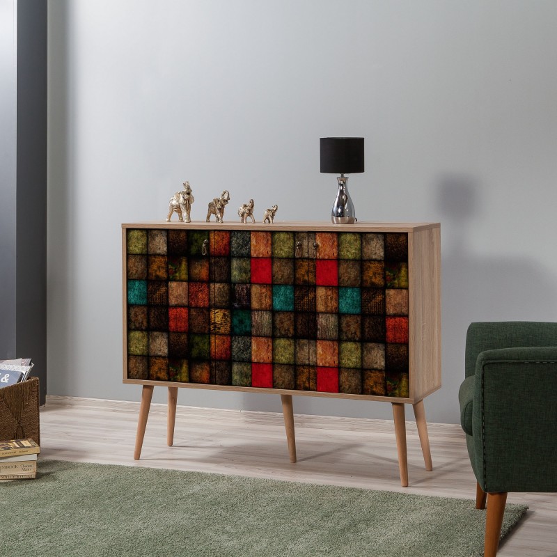 323_0-800x800 Μπουφέ Mente 2 SONOMA OAK ΜΕΛΑΜΙΝΗ 120x36xH90cm ed323 - Image 1