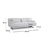 Καναπές διθέσιος Bentley μπεζ χρώμα 200x110x80cm ed3247 - Image 2