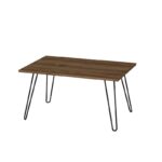 Τραπέζι σαλονιού Deren καρυδί μελαμίνη μεταλλικά πόδια 90x45x46 8εκ ed3249 - Image 2