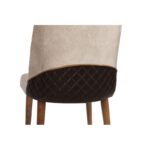 Σετ καρέκλες 2 τεμάχια Nova κρεμ καρυδί χρώμα ύφασμα ξύλο 50x49x90cm ed3252 - Image 5