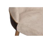 Σετ καρέκλες 2 τεμάχια Nova κρεμ καρυδί χρώμα ύφασμα ξύλο 50x49x90cm ed3252 - Image 4