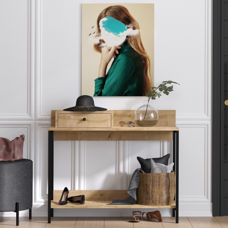 3256_0-800x800 Κονσόλα Alice Sapphire Oak 100x35x87cm μελαμίνη ed3256 - Image 1