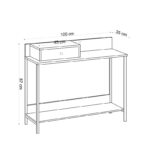 Κονσόλα Alice Sapphire Oak 100x35x87cm μελαμίνη ed3256 - Image 2