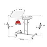 Βοηθητικό τραπέζι σαλονιού τραπέζι laptop Glen άσπρο 37x40x87cm ed3270 - Image 3