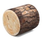 Σκαμπό Kutuk καφέ κρεμ 40x40x40εκ ed3277 - Image 2